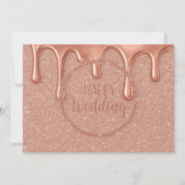 Rose Gold Glitzer & Tropfen Probe Abendessen Einladung (Rückseite)