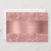 Rose Gold Glitzer Tropfen Quinceañera Einladung (Rückseite)
