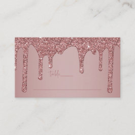 Rose Gold Glitzer Tropfen Quinceanera Platzkarte