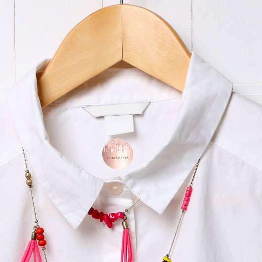 Rose Gold Glitzer Tropfen Rosa benutzerdefinierte Etiketten