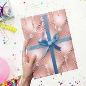 Rose Gold Glitzer Tropfen Rosa funkeln Luxus Geschenkpapier