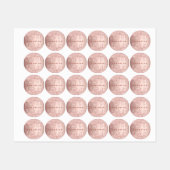 Rose Gold Glitzer Tropfen Rosa Monogramm Name Etiketten (Blatt)