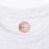 Rose Gold Glitzer Tropfen Rosa Monogramm Name Etiketten (Befestigt)