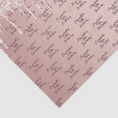 Rose Gold Glitzer Tropfen Rosa Monogramm Seidenpapier (Ausschnitt)