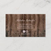 Rose Gold Glitzer Tropfen Rustikales Holz Antikes Visitenkarte (Rückseite)