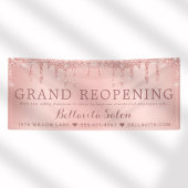 Rose Gold Glitzer Tropfen Salon Covid Safe Banner