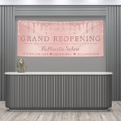 Rose Gold Glitzer Tropfen Salon Covid Safe Banner