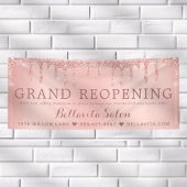 Rose Gold Glitzer Tropfen Salon Covid Safe Banner