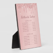 Rose Gold Glitzer Tropfen Salon Price Menü Plaque Fotoplatte (Seite)