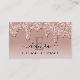 Rose Gold Glitzer Tropfen Schmuck Designer Monogra Visitenkarte