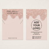 Rose Gold Glitzer Tropfen Schmuckhalskette Display (Vorne & Hinten)