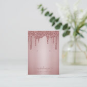 Rose Gold Glitzer Tropfen Schmuckkarte Visitenkarte (Stehend Vorderseite)