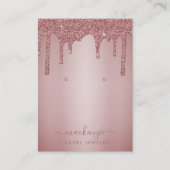 Rose Gold Glitzer Tropfen Schmuckkarte Visitenkarte (Vorderseite)