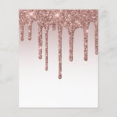 Rose Gold Glitzer Tropfen Script Sweet 16 Einladun (Rückseite)