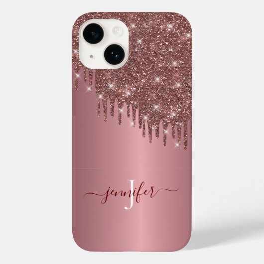 Rose Gold Glitzer Tropfen, Sparkle und Shine in St Case-Mate iPhone Hülle (Rückseite)