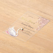 Rose Gold Glitzer Tropfen Swan Crown Blume Acryleinladungen (Ablage )