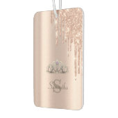 Rose Gold Glitzer Tropfen Tiara Autolufterfrischer (Links)