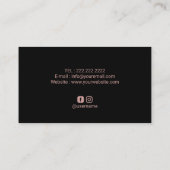 Rose Gold Glitzer Tropfen Trendy Marble Beauty Sal Visitenkarte (Rückseite)