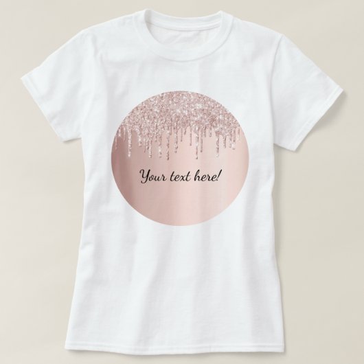 Rose Gold Glitzer Tropfen tropfen gürtelig Glam Te T-Shirt (Design vorne)