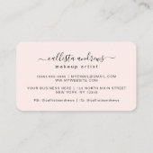Rose Gold Glitzer Tropfen Typografie Makeup Artist Visitenkarte (Rückseite)