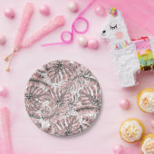 Rose Gold Glitzer Tropical Palm Blätter Hochzeit Pappteller (Party)