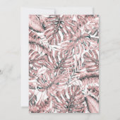 Rose Gold Glitzer Tropical Palm Blätter Sweet 16 I Einladung (Rückseite)