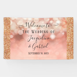 Rose Gold Glitzer Twinkle Faillights Blush Pink Banner