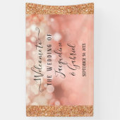 Rose Gold Glitzer Twinkle Faillights Blush Pink Banner (Vertikal)