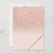 Rose Gold Glitzer Typografie Rosa Menü Einladung (Rückseite)