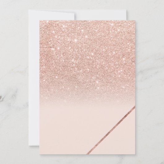 Rose Gold Glitzer Typografie Rosa Menü Einladung (Rückseite)