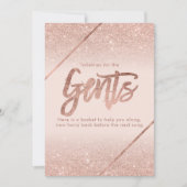 Rose Gold Glitzer Typografie Rosa Schild Einladung (Vorderseite)