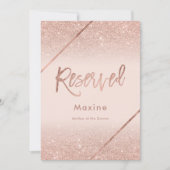 Rose Gold Glitzer Typografie Rosa Schild Einladung (Vorderseite)