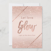 Rose Gold Glitzer Typografie Rosa Schild Einladung (Vorderseite)