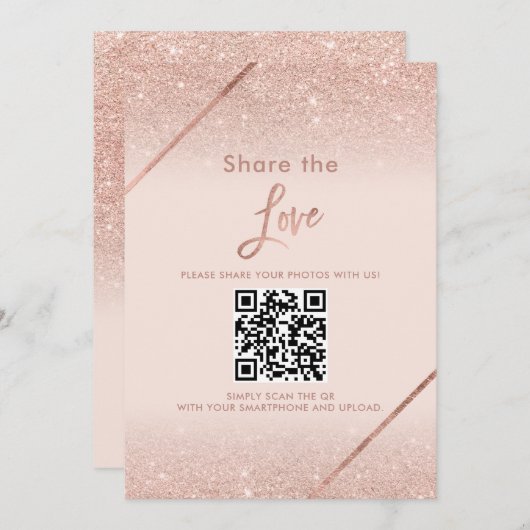 Rose Gold Glitzer Typografie Rosa Schild Einladung (Vorne/Hinten)