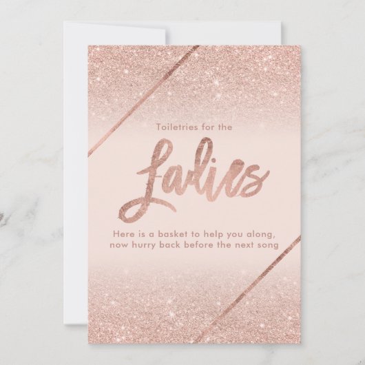 Rose Gold Glitzer Typografie Rosa Schild Einladung (Vorderseite)