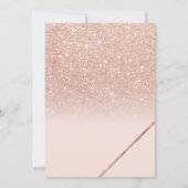 Rose Gold Glitzer Typografie Rosa Schild Einladung (Rückseite)