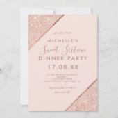 Rose Gold Glitzer Typografie rot Foto süß 16 Einladung (Vorderseite)