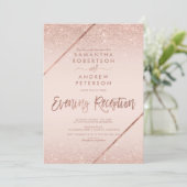 Rose Gold Glitzer Typografie rot Rosa Hochzeit 2 Einladung (Stehend Vorderseite)
