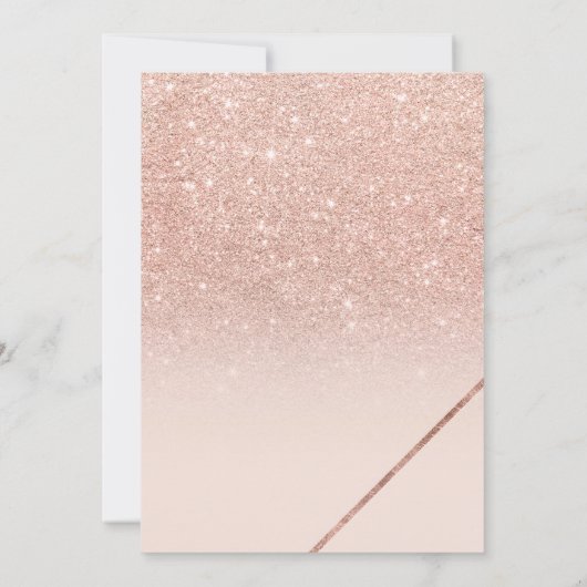 Rose Gold Glitzer Typografie rot Rosa Hochzeit 2 Einladung (Rückseite)