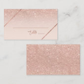 Rose Gold Glitzer Typografie rot Rosa Hochzeit Platzkarte (Vorne/Hinten)