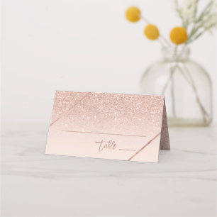 Rose Gold Glitzer Typografie rot Rosa Hochzeit Platzkarte