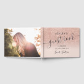 Rose Gold Glitzer Typografie rot Rosa Sweet 16 Gästebuch (Voll)