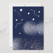 Rose Gold Glitzer über der Mond Babydusche Einladung (Rückseite)