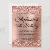 Rose Gold Glitzer und Extravagantes Fohlen Monogra Einladung (Vorderseite)