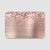 Rose Gold Glitzer und Fohlen Blank Namensschild (Vorderseite)
