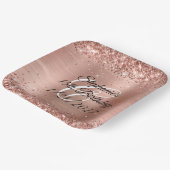 Rose Gold Glitzer und Foil 15. Geburtstag Pappteller (Gewinkelt)