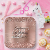 Rose Gold Glitzer und Foil 30. Geburtstag Pappteller (Party)