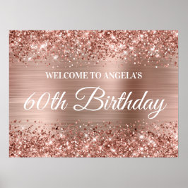 Rose Gold Glitzer und Foil 60. Geburtstag Willkomm Poster