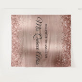 Rose Gold Glitzer und Foil Mis Quince Años Willkom Wandteppich (Vorderseite (Horizontal))