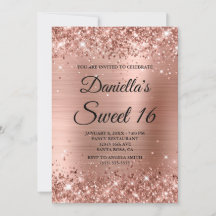 Rose Gold Glitzer und Foil Sweet 16